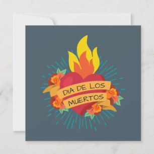 Invitation du Flamt Heart Dia de los Muertos Party