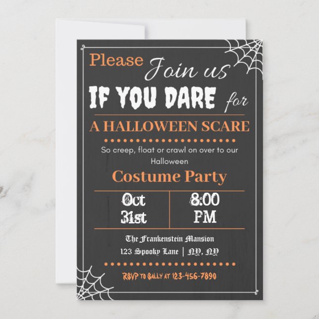 Invitation du Font-astic Halloween Party (Devant)
