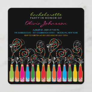 Invitation du Fun Bubbly Fête la Bachelorette Part