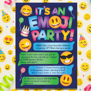 Invitation du Fun Emoji Party