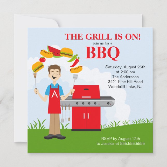 Invitation du Fun King of the Grill Barbecue Party (Devant)
