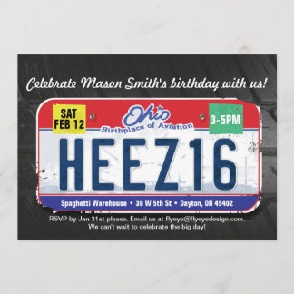 Invitation du garçon à l'Ohio pour le 16e annivers