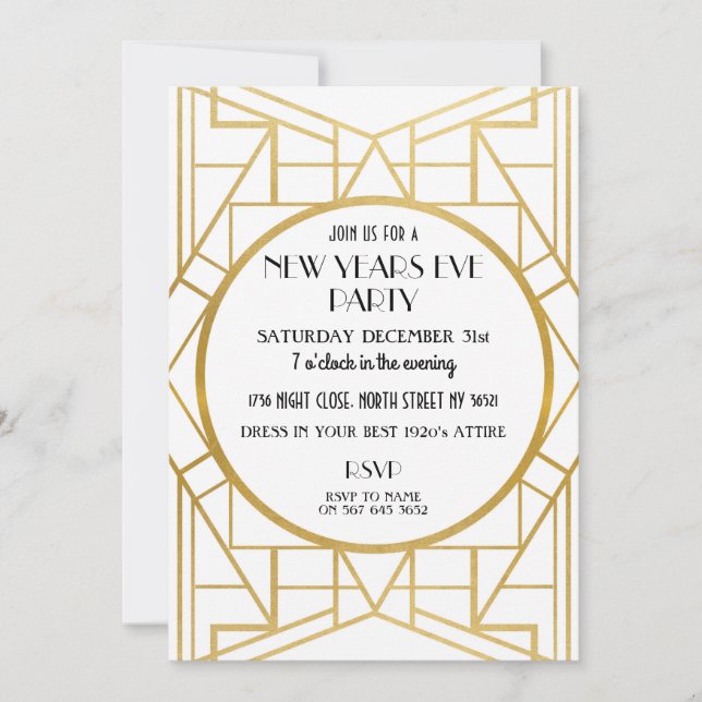 invitation du Gatsby New Years 1920 (Devant)