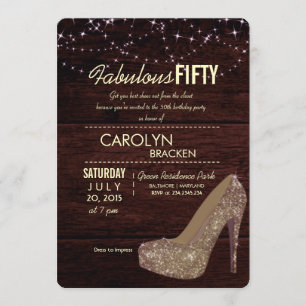 Invitation du Glam Elegant High Heels 50th Birthda