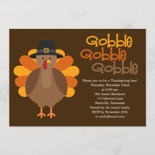 Invitation du Gobble Gobble Thanksgiving Party