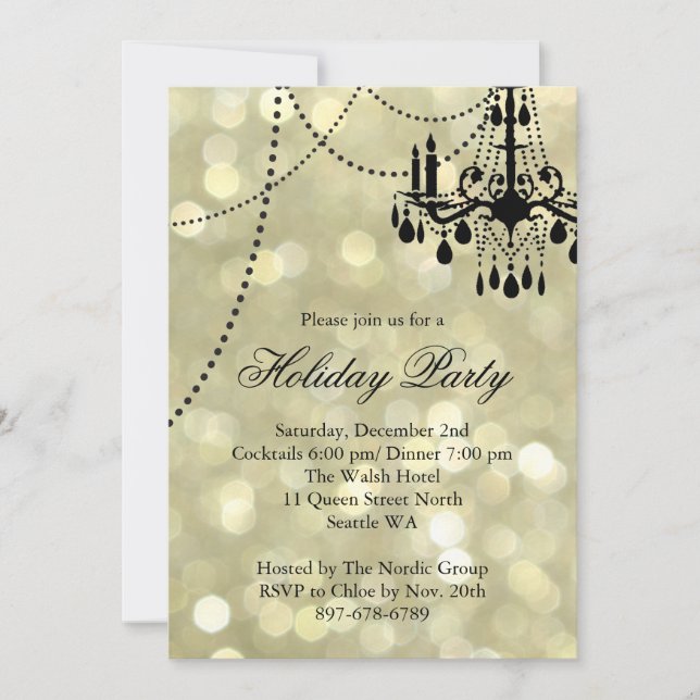 Invitation du Gold Corporate Chandelier Holiday Pa (Devant)