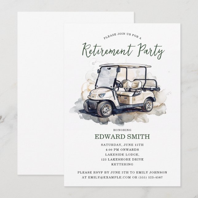Invitation du Golfing Retirement Party (Devant / Derrière)