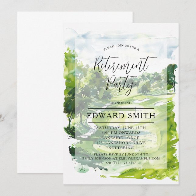 Invitation du Golfing Retirement Party (Devant / Derrière)