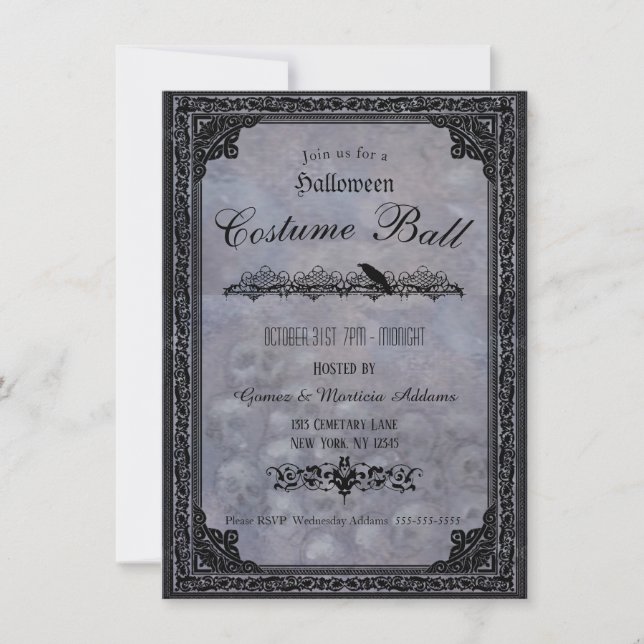Invitation du Gothique Halloween Party (Devant)