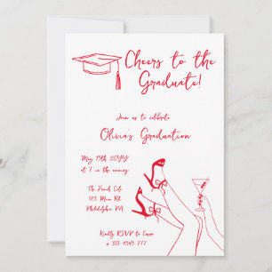 Invitation du Graduation Party dessinée à la main