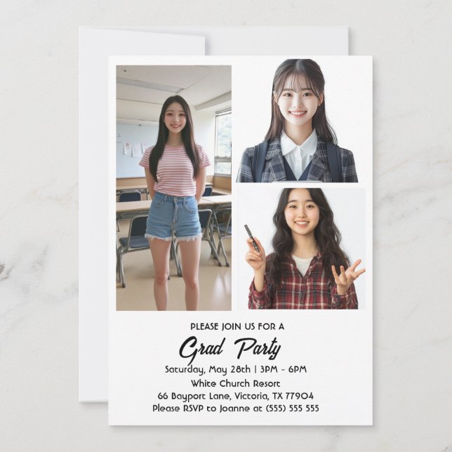 Invitation du Graduation Party sur carte postale (Dos)