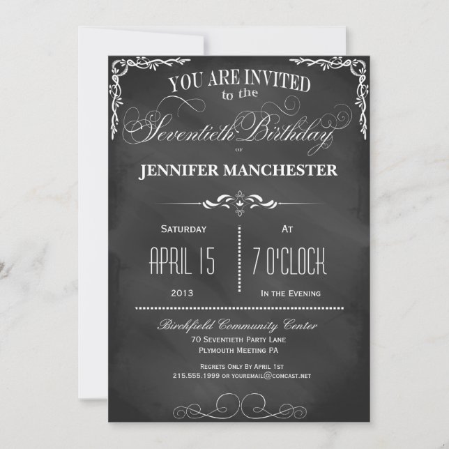Invitation du groupe de typographie du tableau noi (Devant)