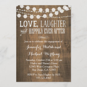 Invitation du groupe Rustic Wood Engagement