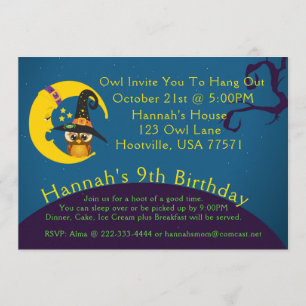Invitation du Halloween Owl Moon Stwood Party