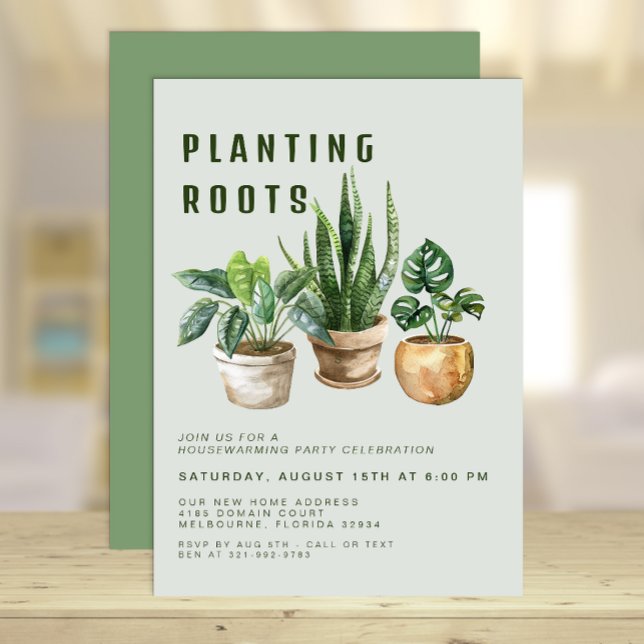 Invitation du House Party plante (Houseplants Housewarming Party Invite)