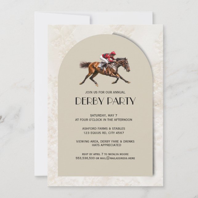 Invitation du Jockey Derby Party de la course de c (Devant)