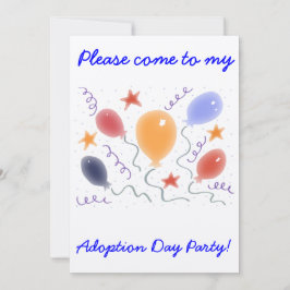 Invitation du Jour de l'adoption des ballons