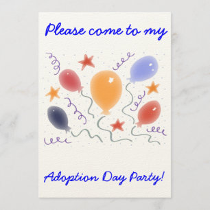 Invitation du Jour de l'adoption des ballons