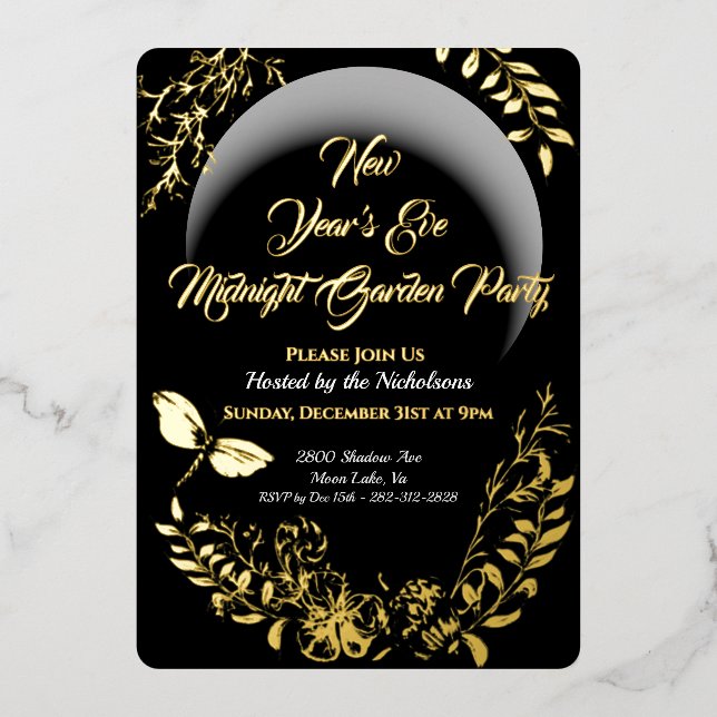 Invitation du Jour de l'An de l'or botanique Foi (Recto)