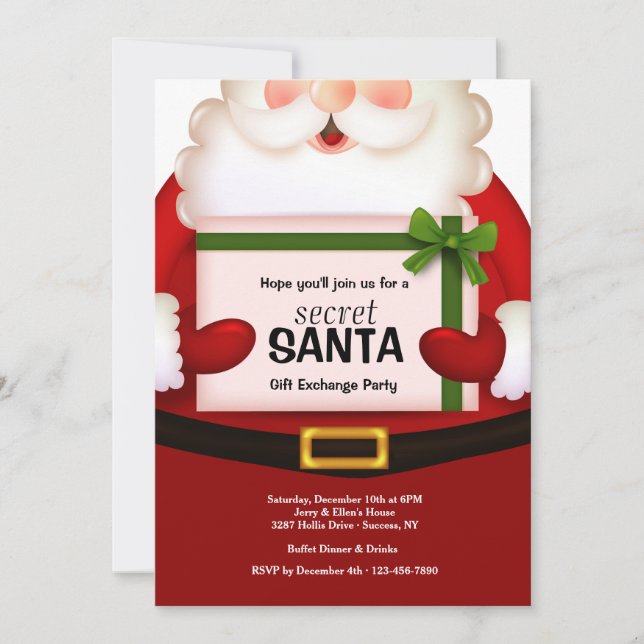 Invitation du Jour férié secret Père Noël (Devant)