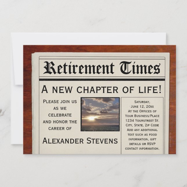 Invitation du journal de fête de retraite (Devant)