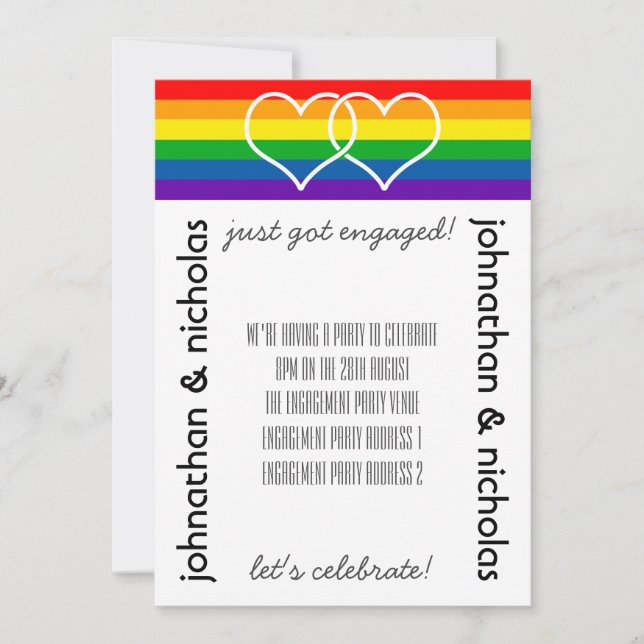 Invitation du LGBT Flag Gay Engagement Party (Devant)