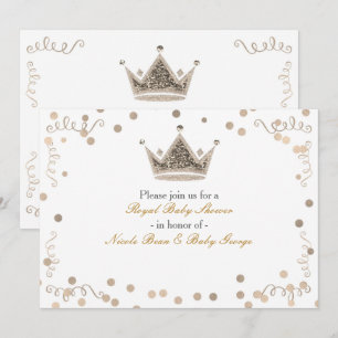 Invitation du Light Gold Royal Crown & Confetti Pa