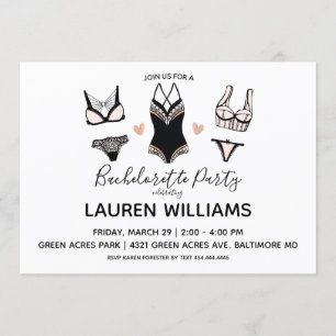 Invitation du Lingerie Bachelorette Party