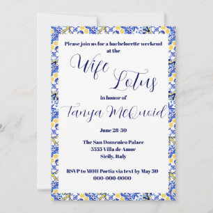 Invitation du Lotus Bachelorette Party "Femme"
