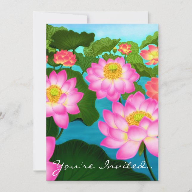 Invitation du Lotus Flowers Party (Devant)