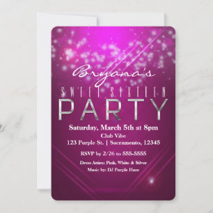 Invitation du Magenta Pink Sparkle Club PARTY