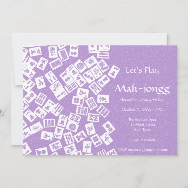 Invitation du Mah-jongg Game Party (Devant)