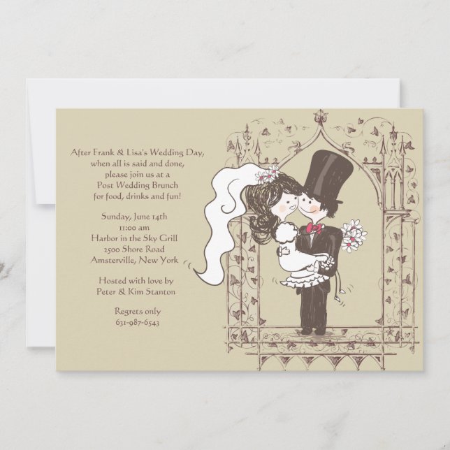 Invitation du Mariage Brunch après un couple heure (Devant)