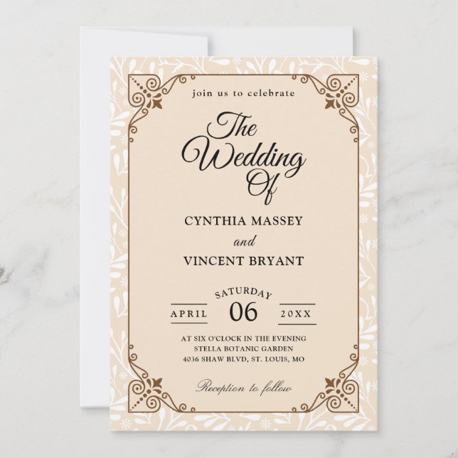 invitation du mariage campagnard ouest (Devant)