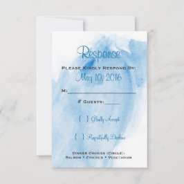 Invitation du Mariage d'aquarelle bleu RSVP