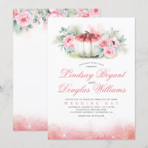 Invitation du Mariage de automne Citrouille rose P