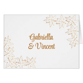 Invitation du Mariage de automne de bord feuille d