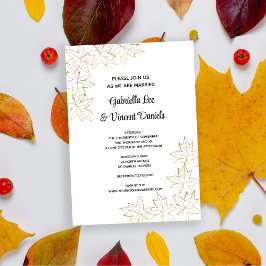 Invitation du Mariage de automne de bord feuille d