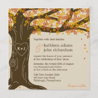 Invitation du Mariage de automne de chêne