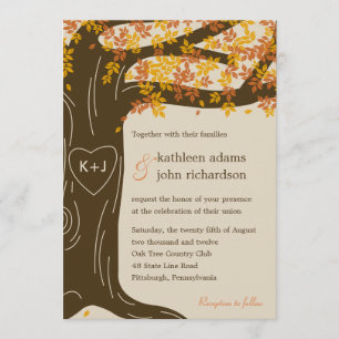 Invitation du Mariage de automne de chêne