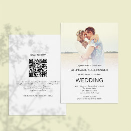 Invitation du Mariage de code QR minimaliste de su