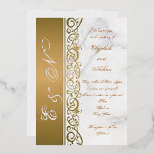 Invitation du Mariage latéral Ornate Foil