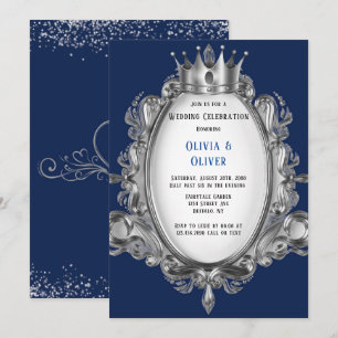 Invitation du Mariage royal de la Marine Blue and 