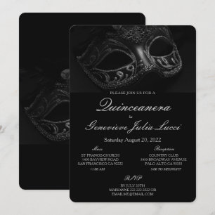 Invitation du Masquerade Ball Quinceanera Party