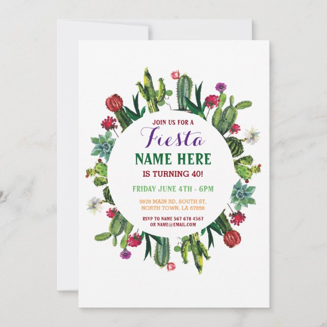 Invitation du Mexique de cactus de cactus (Devant)