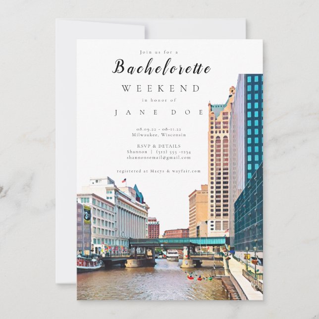 Invitation du Milwaukee Bachelorette Party (Devant)