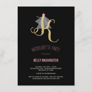 Invitation du Monogramme Gold Parties scintillant 