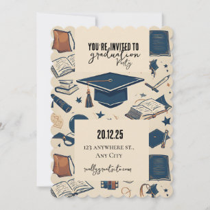 Invitation du motif Party de la limite de diplôme