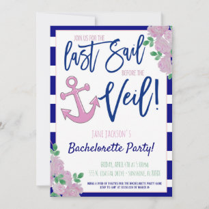 Invitation du Nautical Bachelorette Party