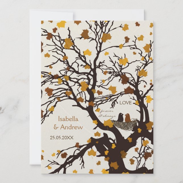 Invitation du Nid-de-Mariage de automne de Forever (Devant)